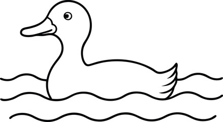 Submerged Duck Feet in Water Vector Illustration for Fun Kids Coloring Book

