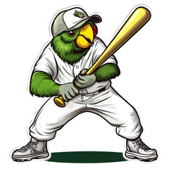 Baseball Moscot Green Parrot