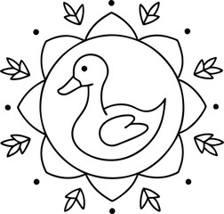 duck with a flower