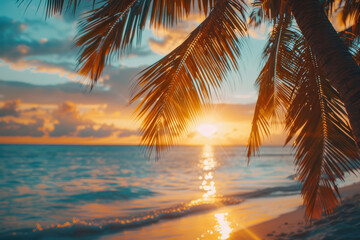 Naklejka premium Beautiful Sunset on the Beach