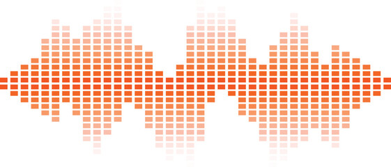 Digital Sound Waves Isolated on Transparent Background