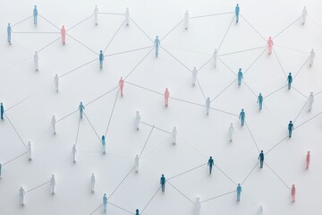 Connected network of people represented by figures linked by lines