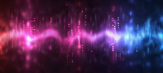 Obraz premium Digital Waves in Blue and Purple Gradient