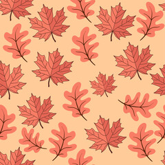 seamless pattern with autumn leaves