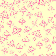mushroom seamless pattern