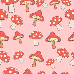 mushroom seamless pattern