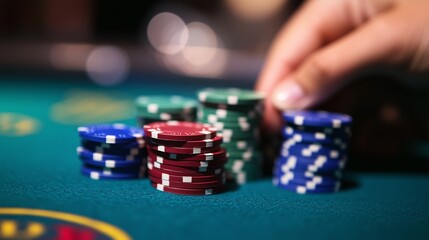 Naklejka premium poker chips and cards