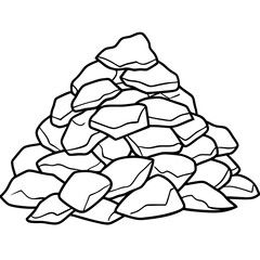 pile of stones sketch drawing