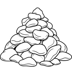 pile of stones sketch drawing