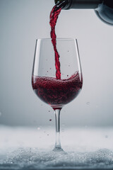 Top view of wine pouring