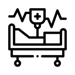 hospital bed line icon