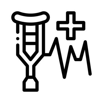 recommend clip art: crutches line icon