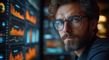 A tech-savvy professional achieves success through innovative data analysis and global financial insights.