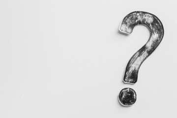 Paper Cut Question Mark on a White Background