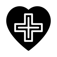 medical cross glyph icon