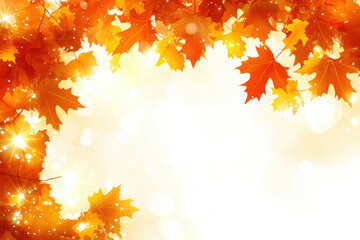 Obraz premium Autumn background with red maple leaves