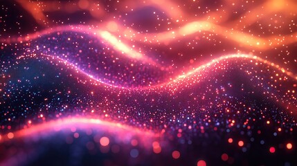 Obraz premium Abstract glowing digital circles create a dynamic and engaging wallpaper design.