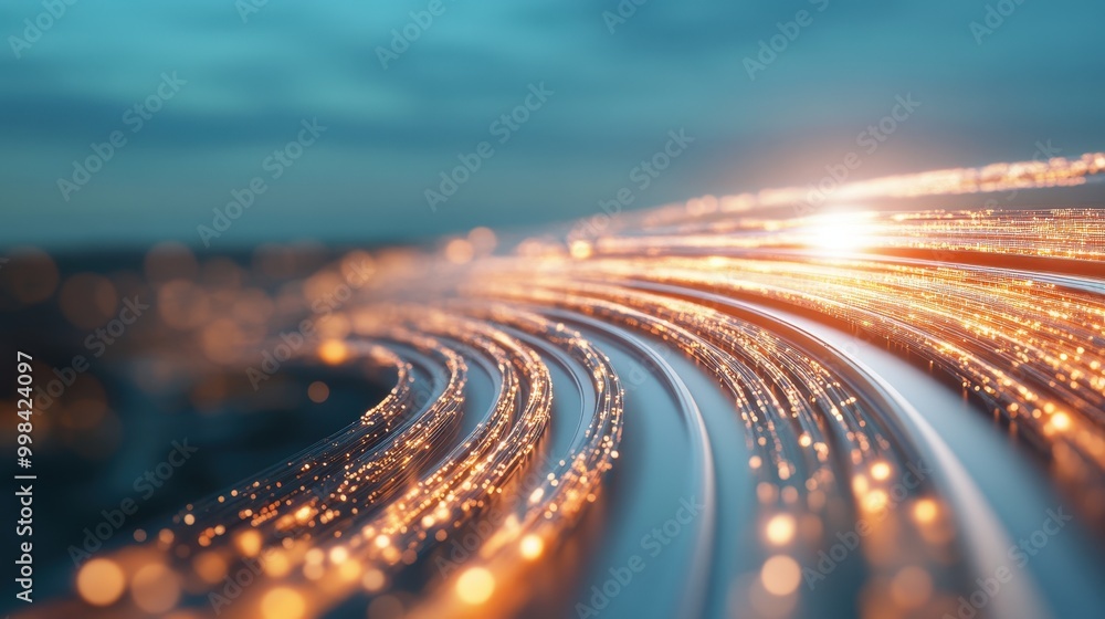 Poster dynamic light trails creating a magical atmosphere of motion and energy in a vibrant scene