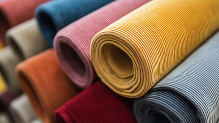 The roll of cloth made from corduroy fabric was thick and durable, making it ideal for crafting stylish winter jackets and pants.