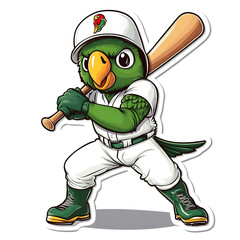 Baseball Moscot Green Parrot