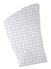 feuille de papier quadrill&eacute;e d&eacute;chir&eacute;e, PNG sur fond transparent