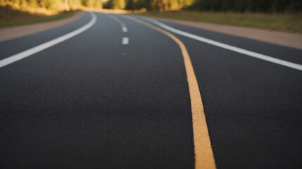 Fototapeta premium Empty road for product presentation. Podium mockup for advertising car parts, oils and travel.