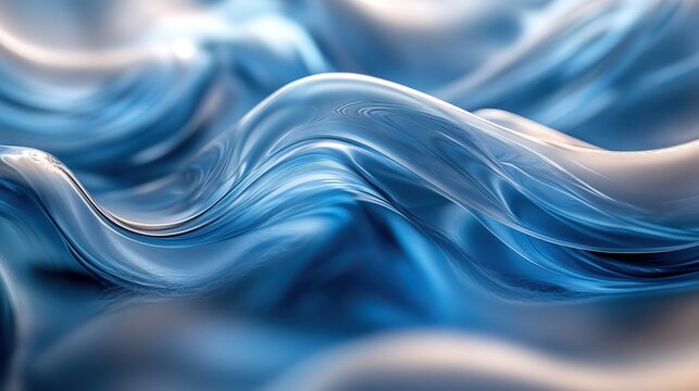An abstract 3D liquid background conveys fluidity and modern technological design.