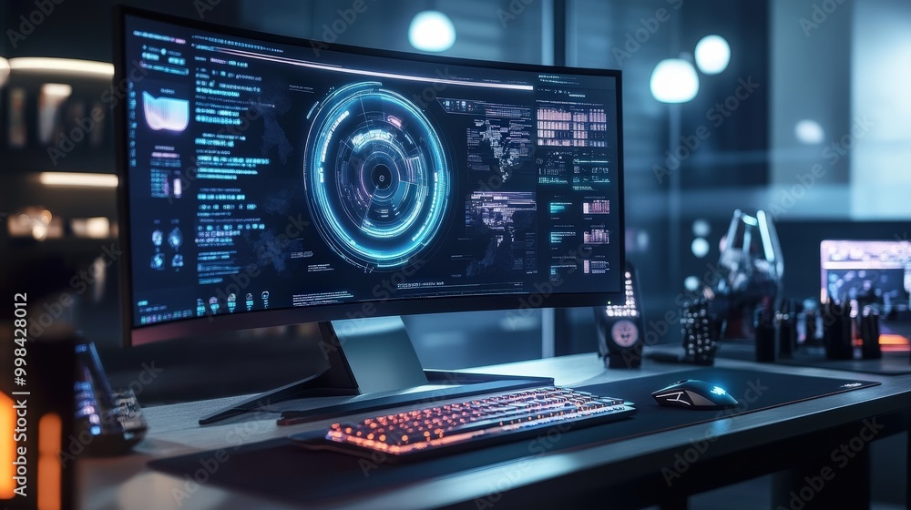 Aufkleber visualize a modern computer with a clean, minimalist design
