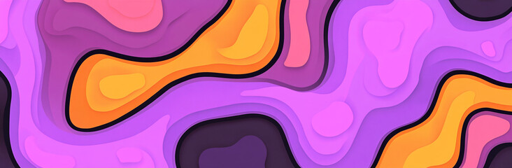 Colorful pastel soft wavy lines and curves create vibrant abstract design, evoking sense of fluidity and creativity. interplay of colors adds depth and visual interest