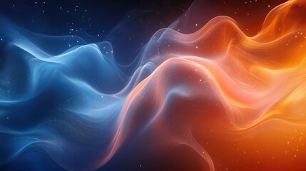 Obraz premium An abstract background combining blue and orange lines.