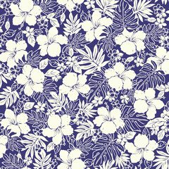 Beautiful hibiscus pattern perfect for textiles, © daicokuebisu
