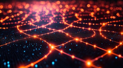 Fototapeta premium An abstract background of digital dots and lines, representing technology connections and data systems.