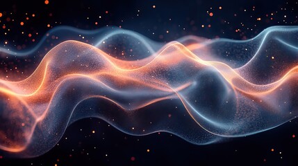 An abstract background of flowing lines and waves, symbolizing future technology concepts.