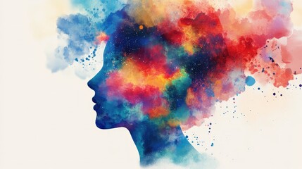 Abstract calming colors and mental health symbols, representing World Mental Health Day and psychological care