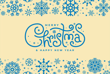 Decorate Merry Christmas and Holiday cards with snowflakes, and background designs. Modern universal artistic template.