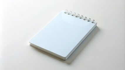 Minimal notepad on bright white surface, showcasing its clean design and simplicity. Perfect for jotting down ideas or notes in stylish manner