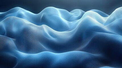 An abstract background with smooth blue and turquoise lines highlights high-tech design.