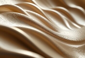 Abstract, flowing golden silk waves with smooth textures and shimmering metallic sheen for elegant...