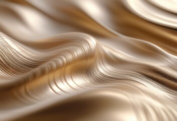 Fototapeta premium Abstract, flowing golden silk waves with smooth textures and shimmering metallic sheen for elegant and luxurious designs.