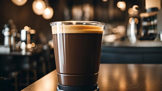 latte in a glass