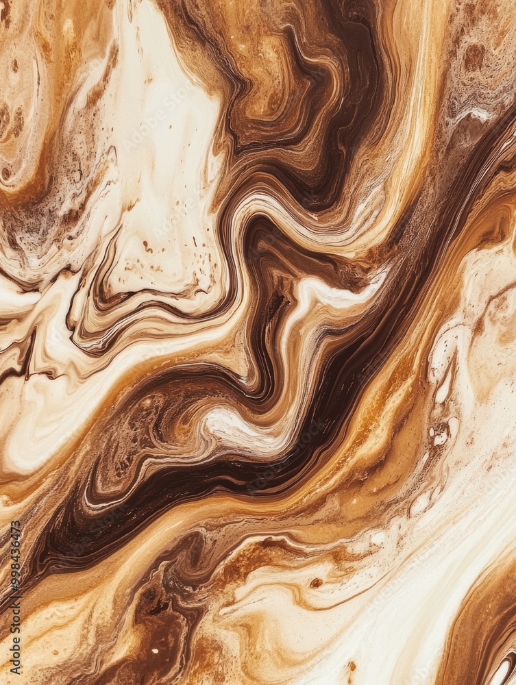Aufkleber coffee and cream intertwine, forming a mesmerizing marbled pattern in shades of brown and beige that