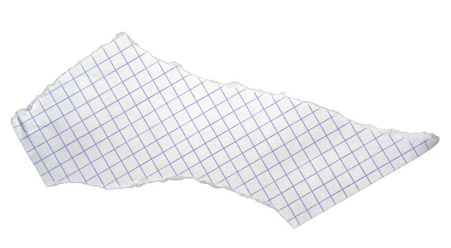 feuille de papier quadrill&eacute;e d&eacute;chir&eacute;e, PNG sur fond transparent
