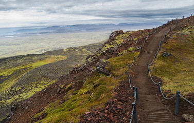 Hiking Path on Mountain Side, Iceland