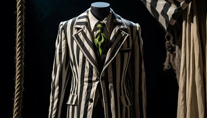 Black and White Suit with Sharp Fabric Detail, Ai generated Images