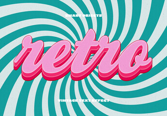 Colorful Retro Text Effect Mockup