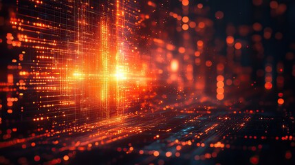 Obraz premium An abstract business-oriented futuristic background featuring glowing lines and data technology elements.