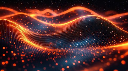 Fototapeta premium An abstract business-oriented futuristic background featuring glowing lines and data technology elements.