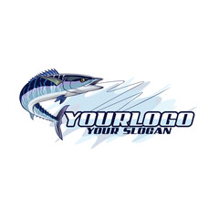 vector logo mackerel fishing