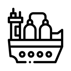 oil tanker line icon