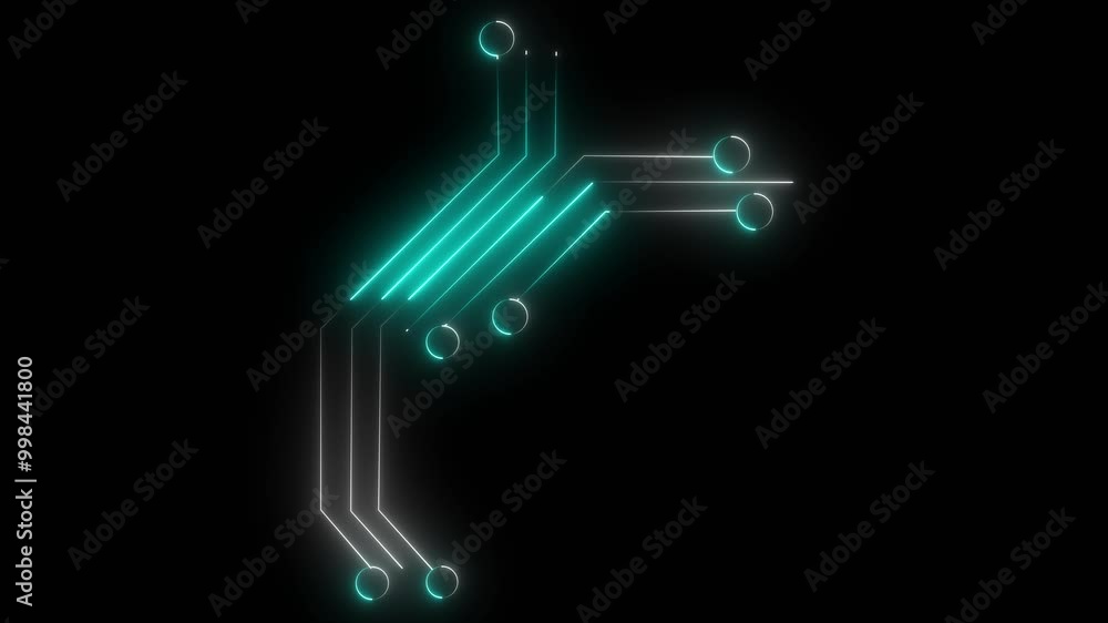 Poster digital circuit network technology internet data space background.